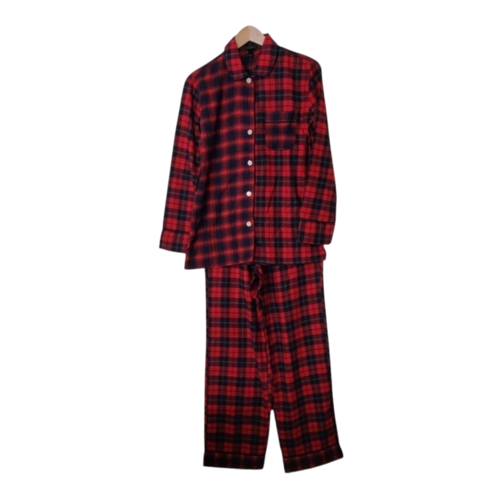 NEW Women's J. Crew Plaid Red/Navy Pajamas Set - Size PXS